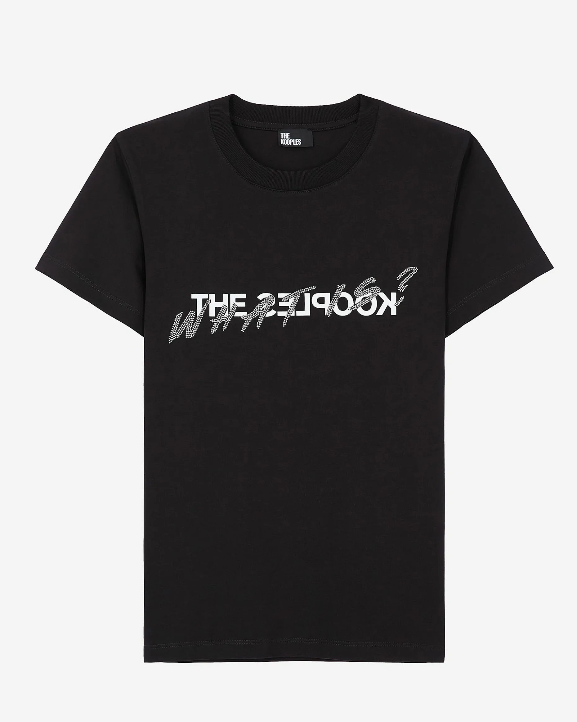 T-shirt What Is avec strass noir
