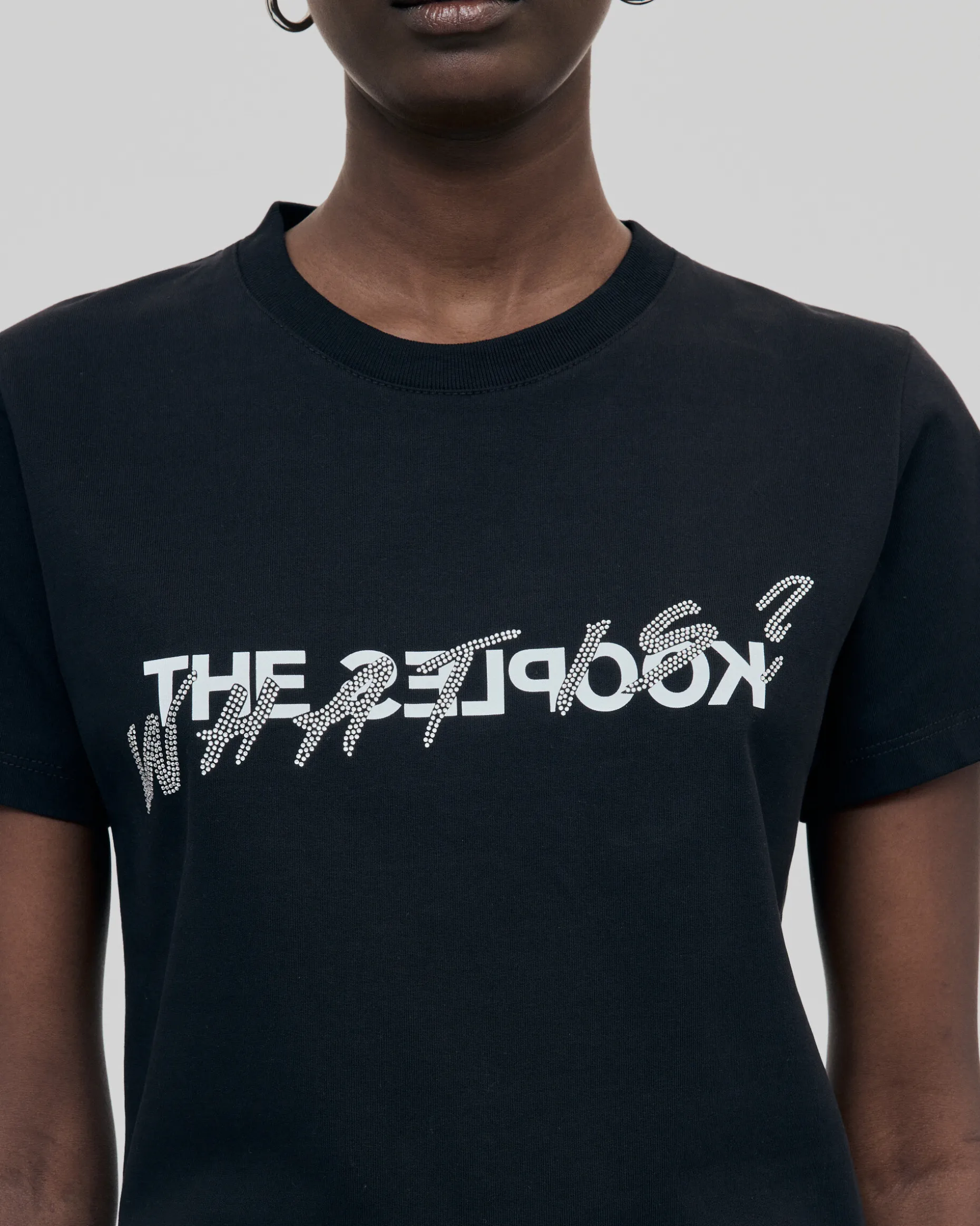 T-shirt What Is avec strass noir