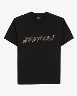 T-shirt What Is noir et léopard