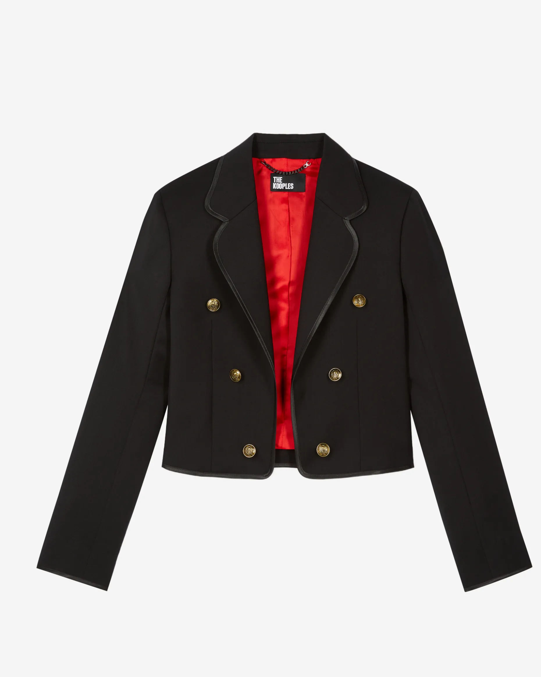 Veste courte en laine mélangée noire