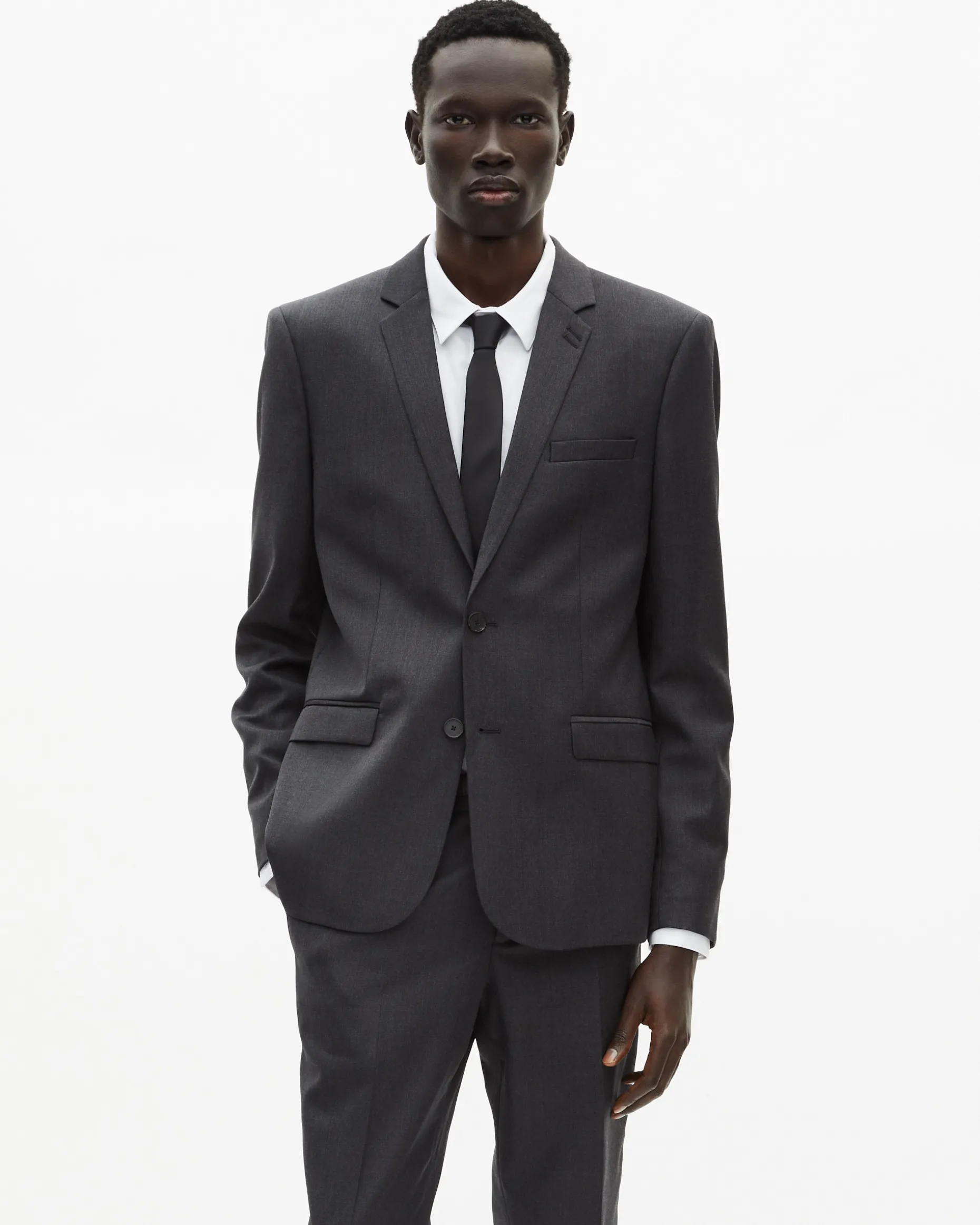 Veste de costume coupe ajustée en laine gris
