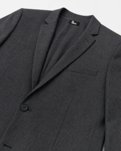 Veste de costume coupe ajustée en laine gris