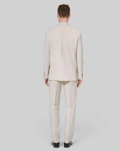 Veste de costume en coton lin beige