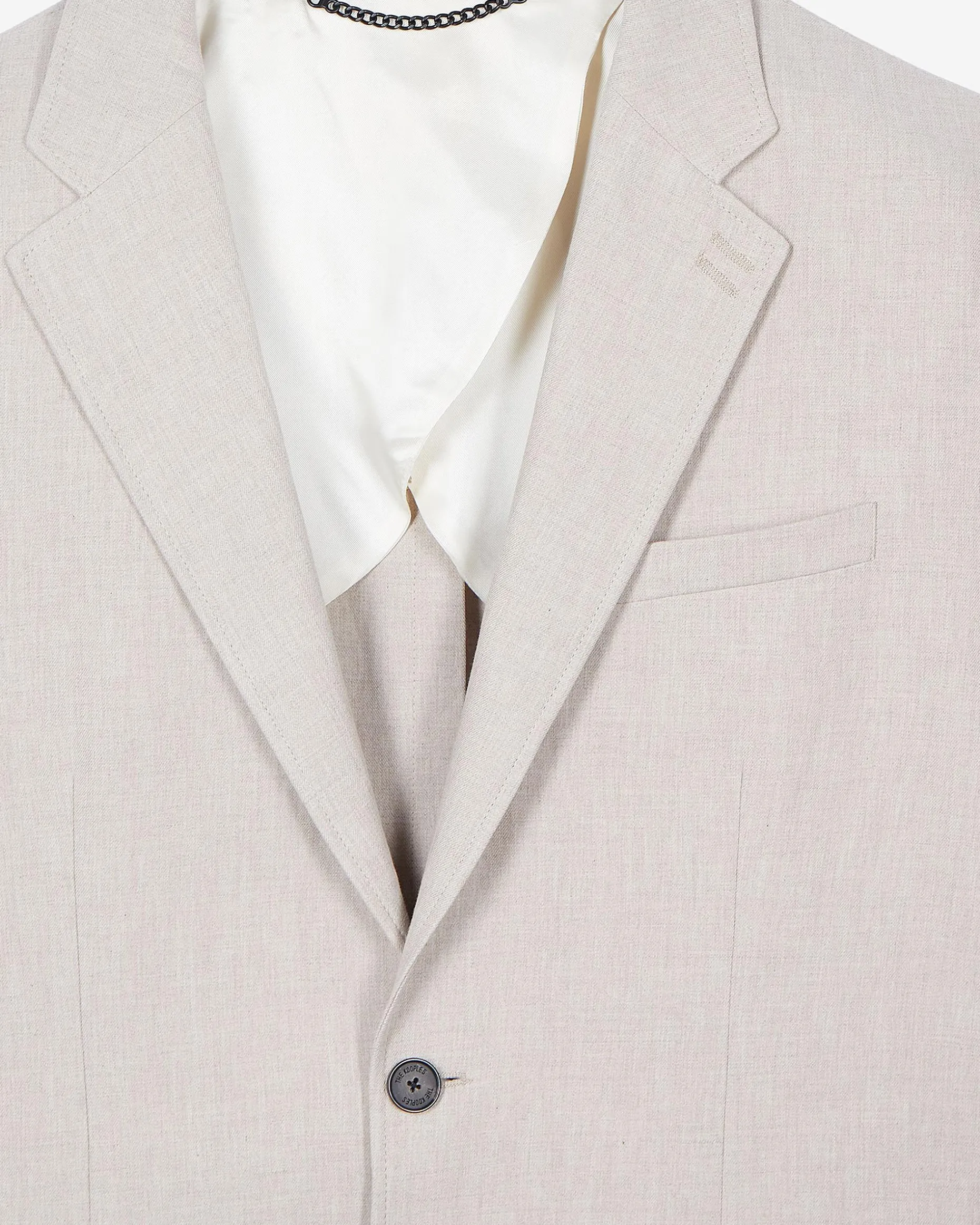 Veste de costume en coton lin beige
