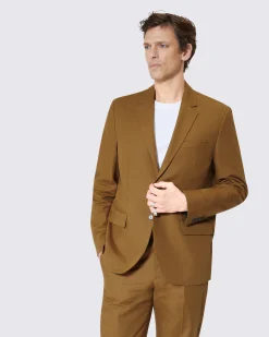 Veste de costume en coton lin bronze