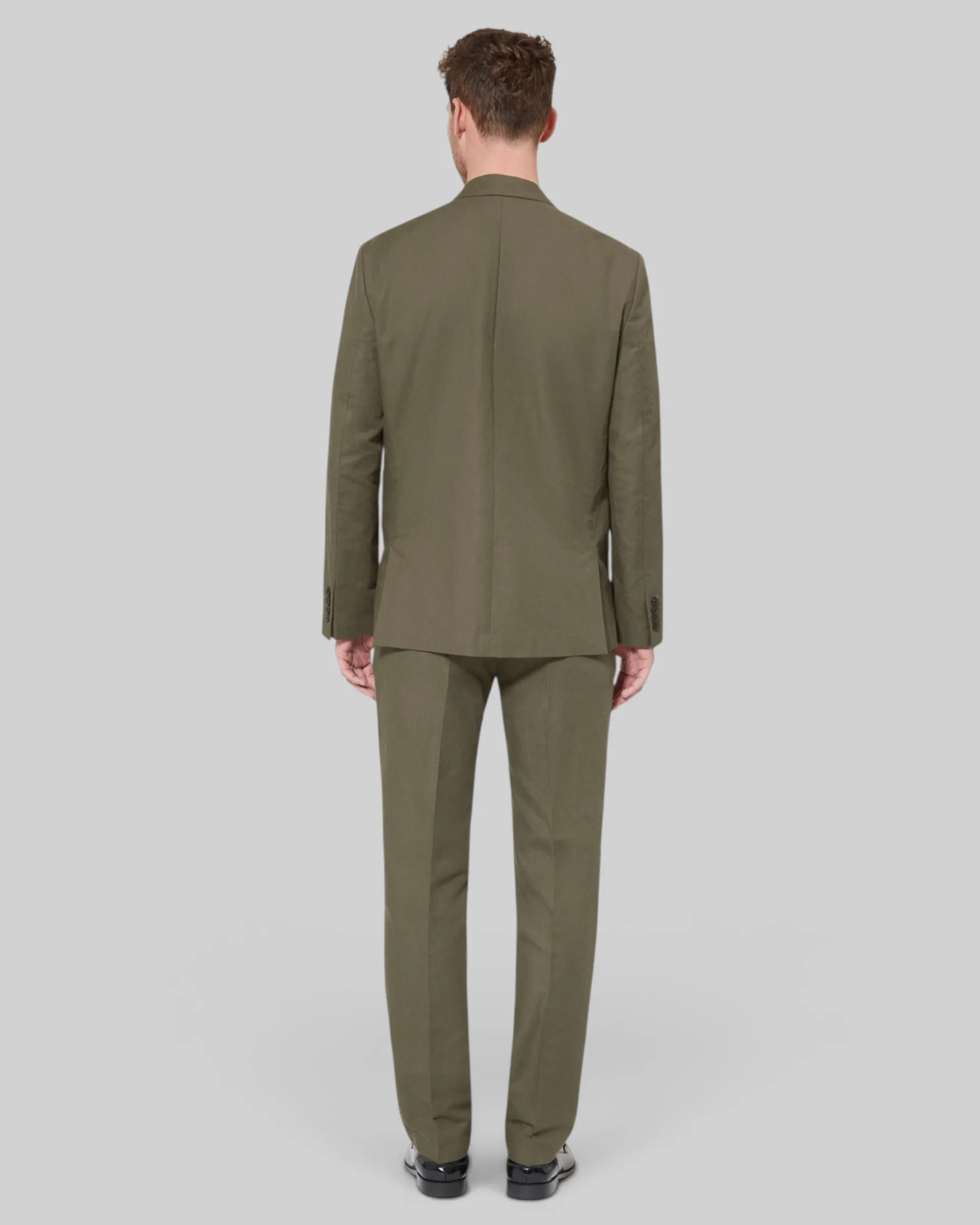 Veste de costume en coton lin kaki