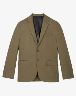 Veste de costume en coton lin kaki