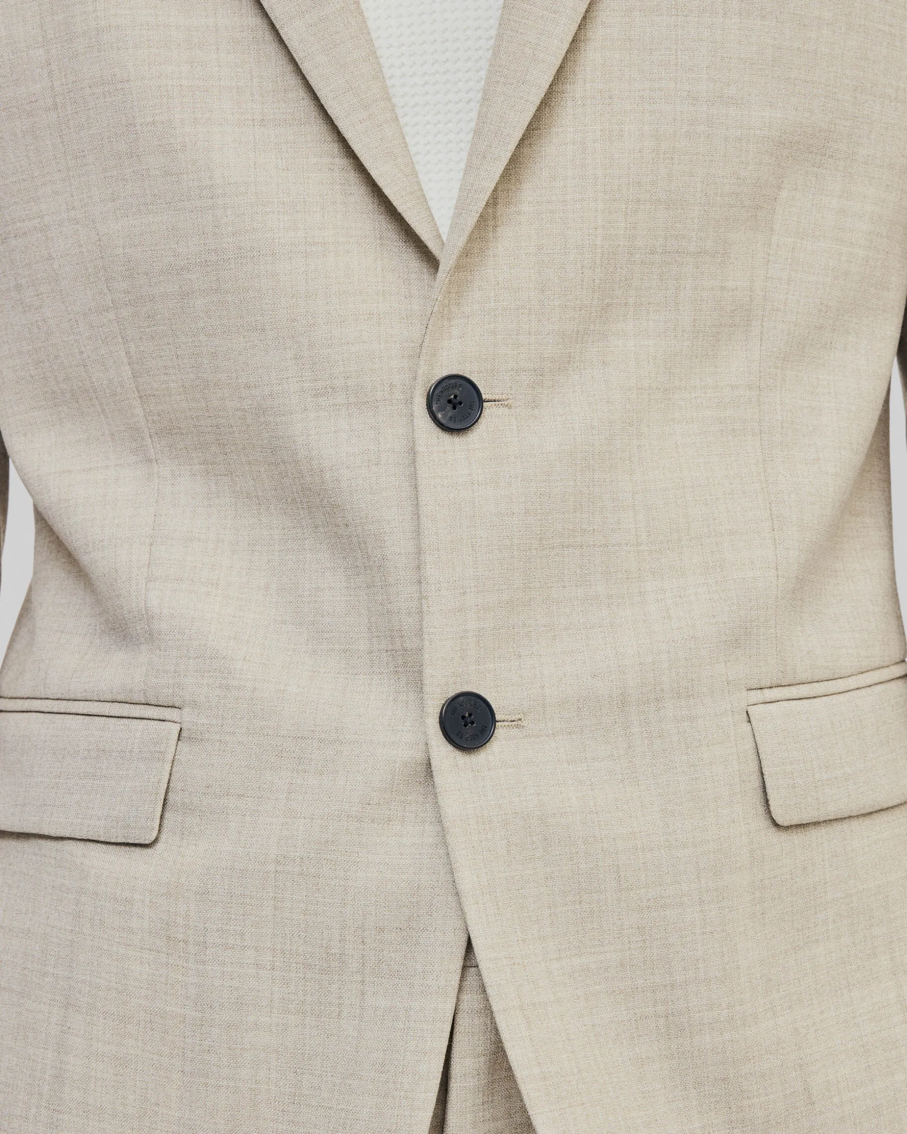 Veste de costume en laine coupe ajustée beige