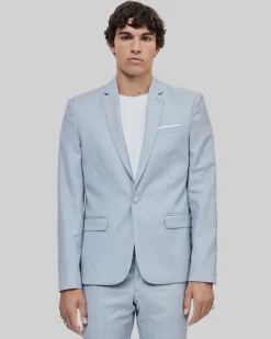Veste de costume en laine coupe ajustée bleu