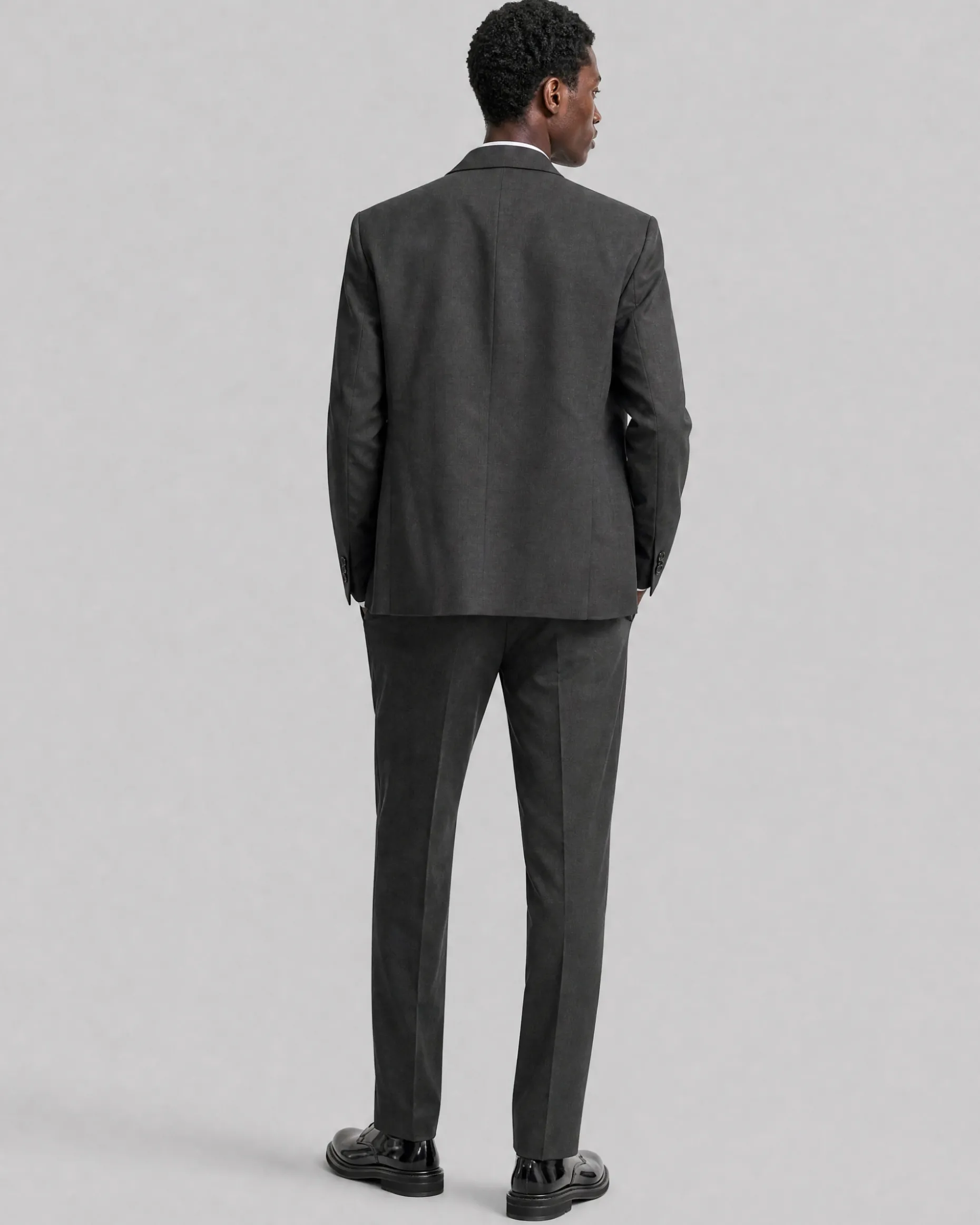 Veste de costume en laine gris anthracite