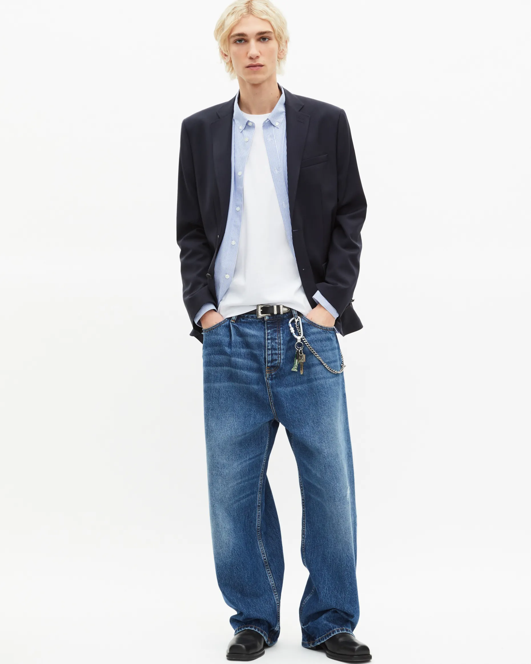 Veste de costume en laine marine