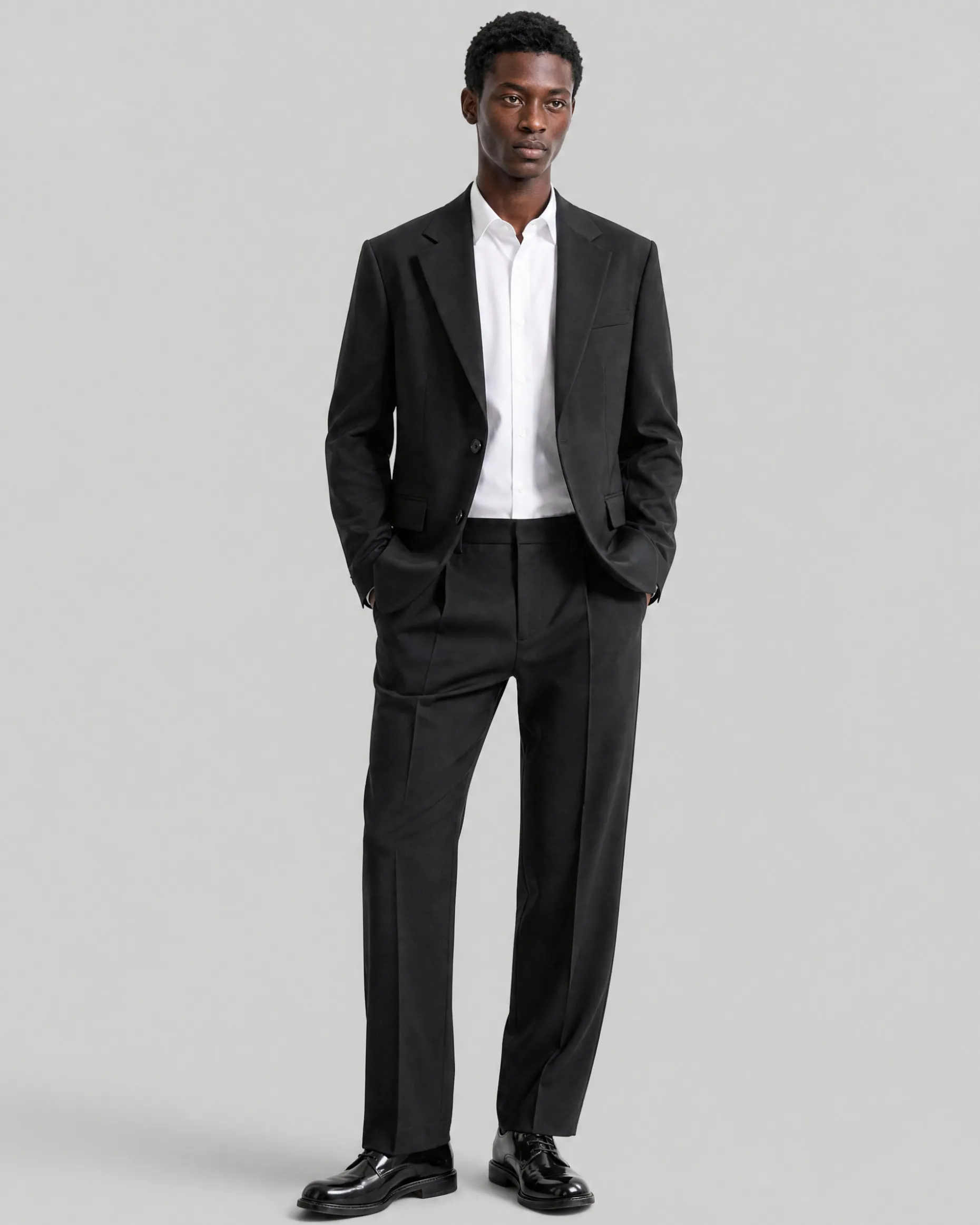 Veste de costume en laine noire