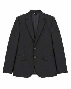 Veste de costume en laine noire