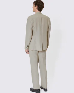 Veste de costume en lin beige