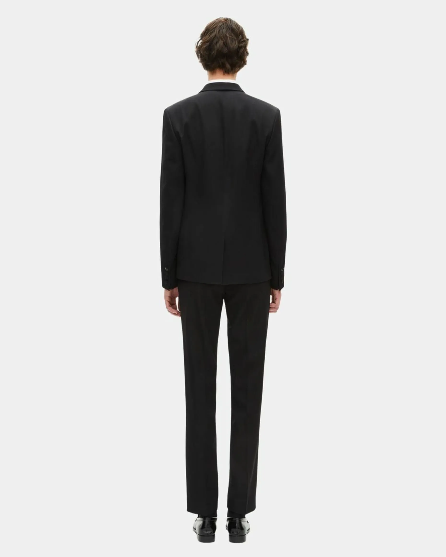 Veste de smoking avec détails en satin coupe ajustée noire