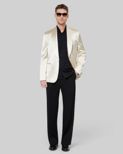 Veste de smoking en satin écru