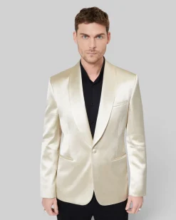 Veste de smoking en satin écru