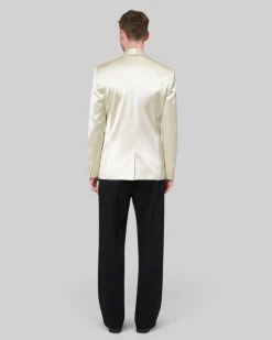 Veste de smoking en satin écru