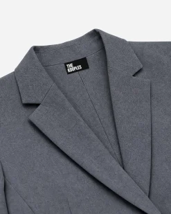 Veste de tailleur ajustée en laine mélangée grise