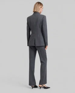 Veste de tailleur ajustée en laine mélangée grise