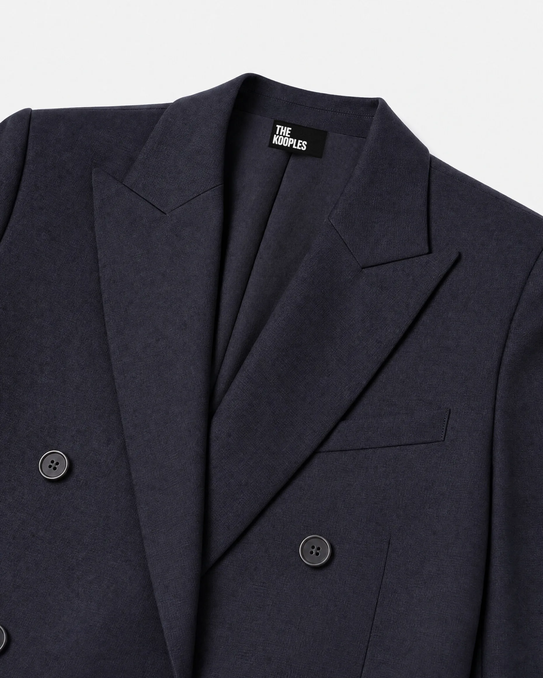 Veste de tailleur droite en laine marine