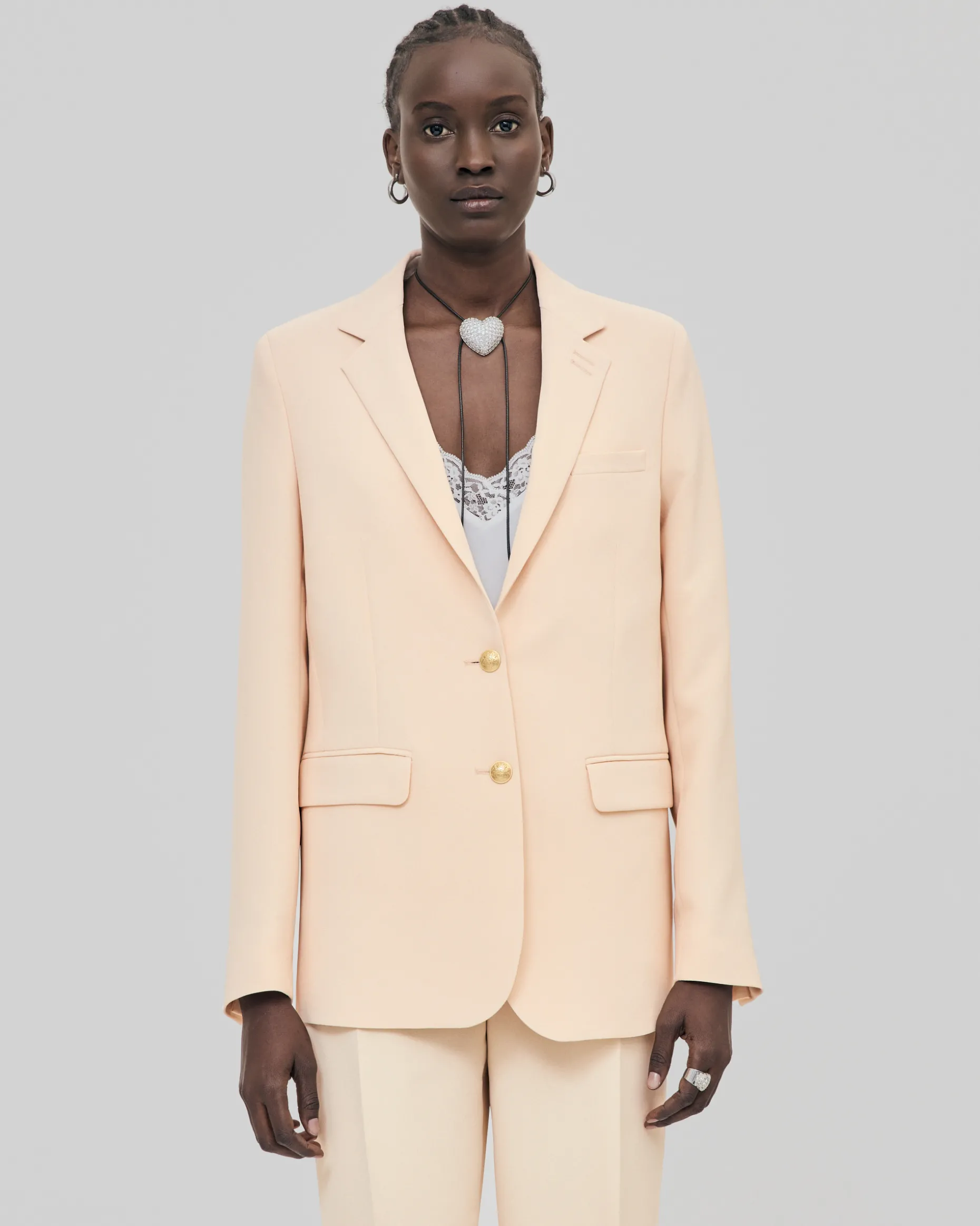 Veste de tailleur droite pêche