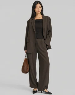Veste de tailleur en laine marron