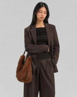Veste de tailleur en laine marron