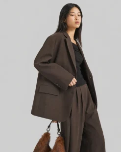 Veste de tailleur en laine marron