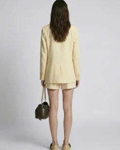 Veste de tailleur en lin jaune