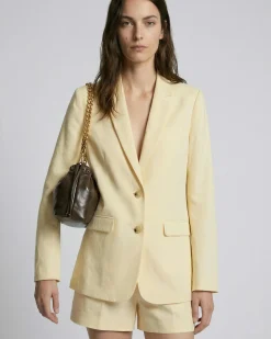 Veste de tailleur en lin jaune