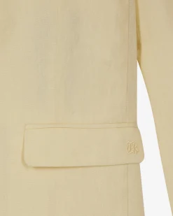 Veste de tailleur en lin jaune