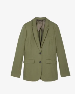 Veste de tailleur en lin kaki