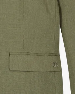 Veste de tailleur en lin kaki