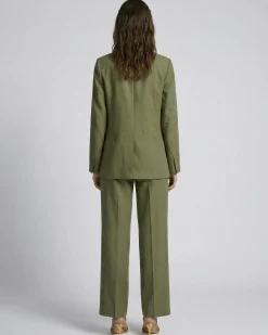 Veste de tailleur en lin kaki