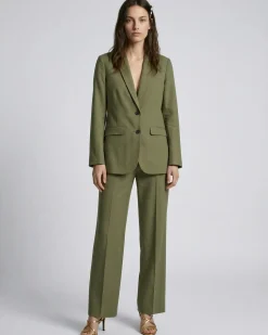 Veste de tailleur en lin kaki