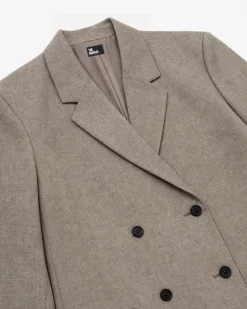 Veste de tailleur oversize en laine beige
