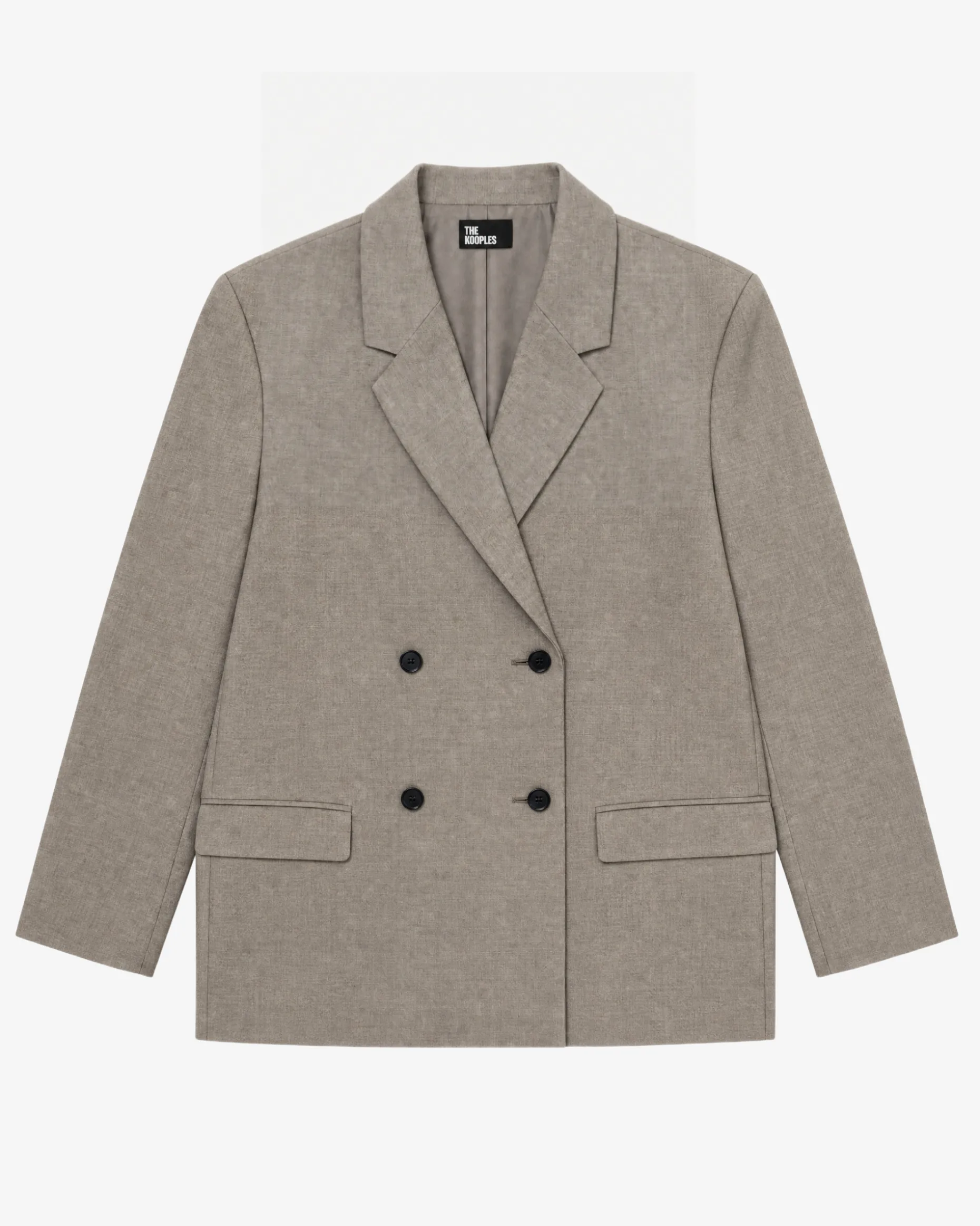 Veste de tailleur oversize en laine beige