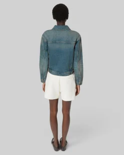 Veste en denim bleu