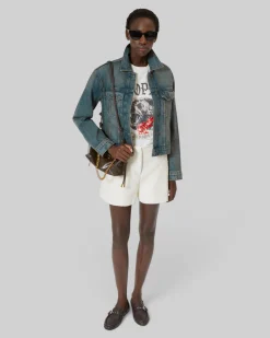 Veste en denim bleu