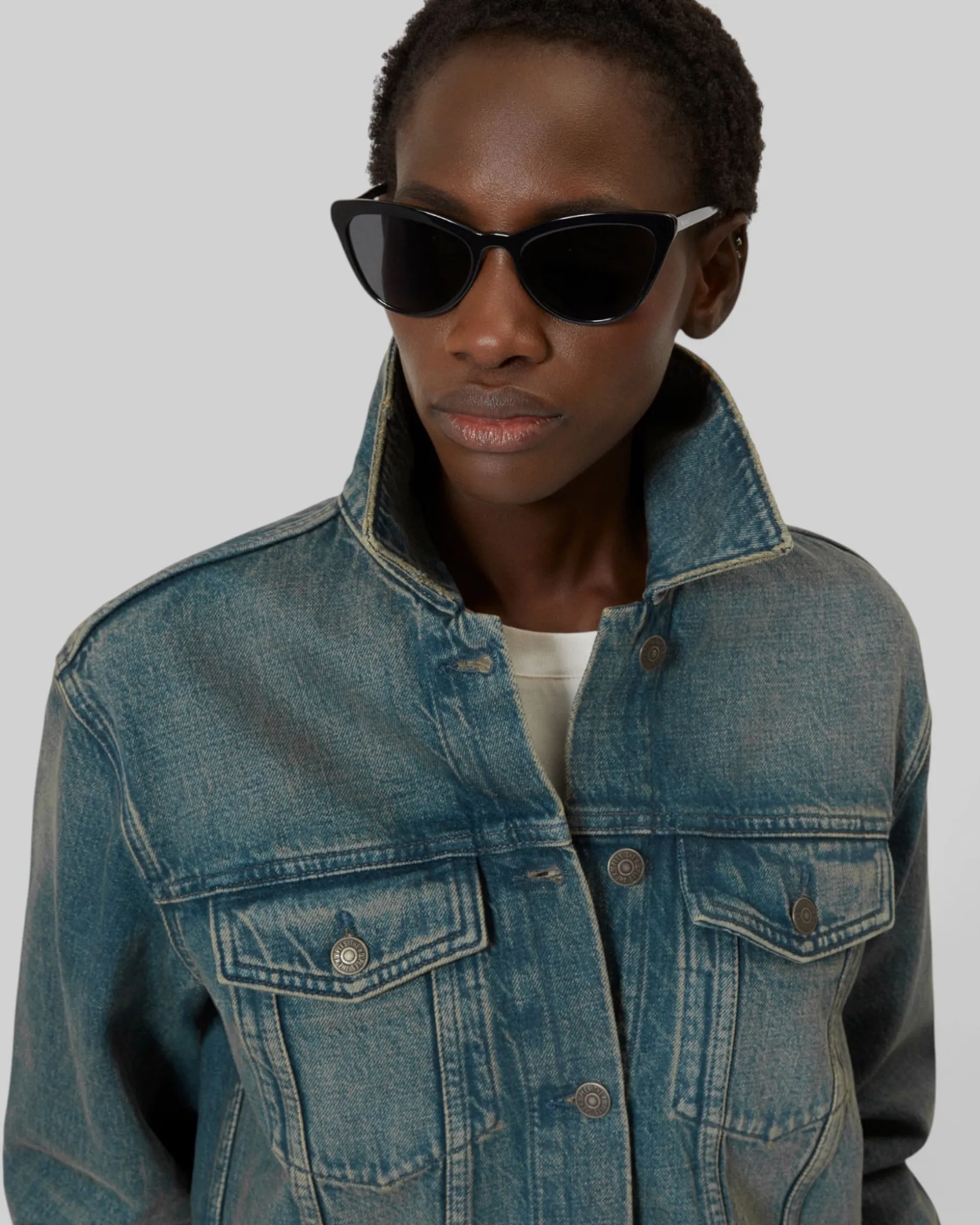 Veste en denim bleu