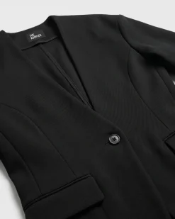 Veste en laine sans col noire