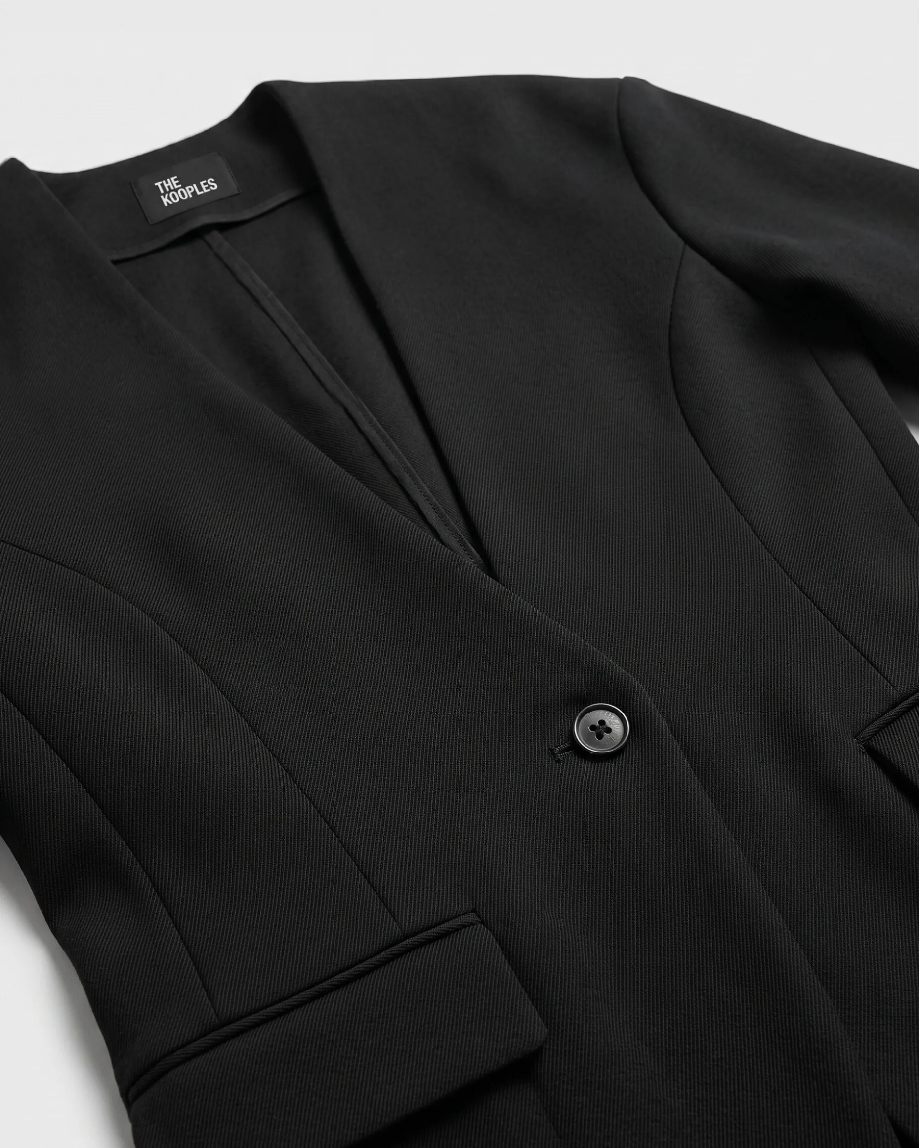 Veste en laine sans col noire