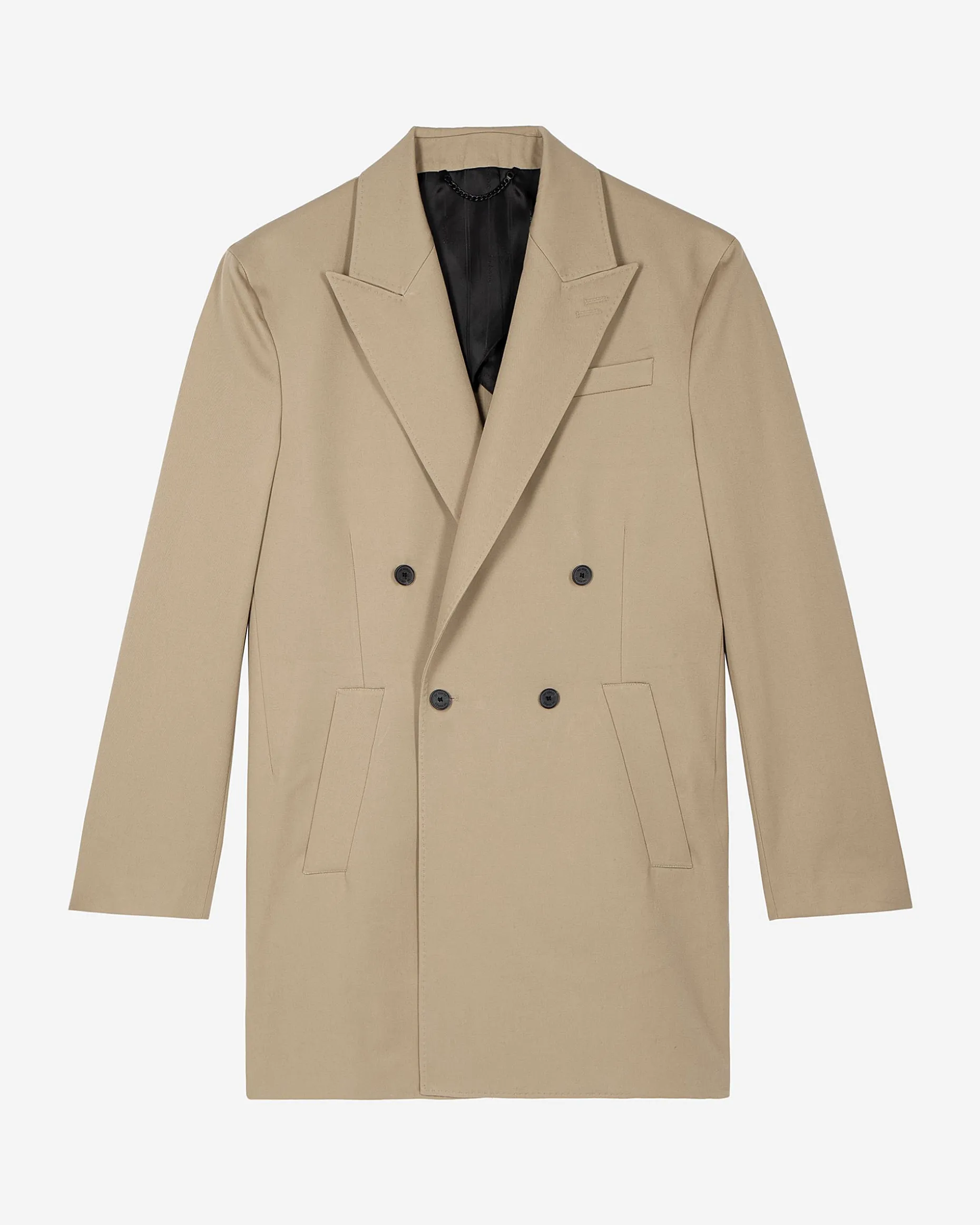 Veste longue croisée beige