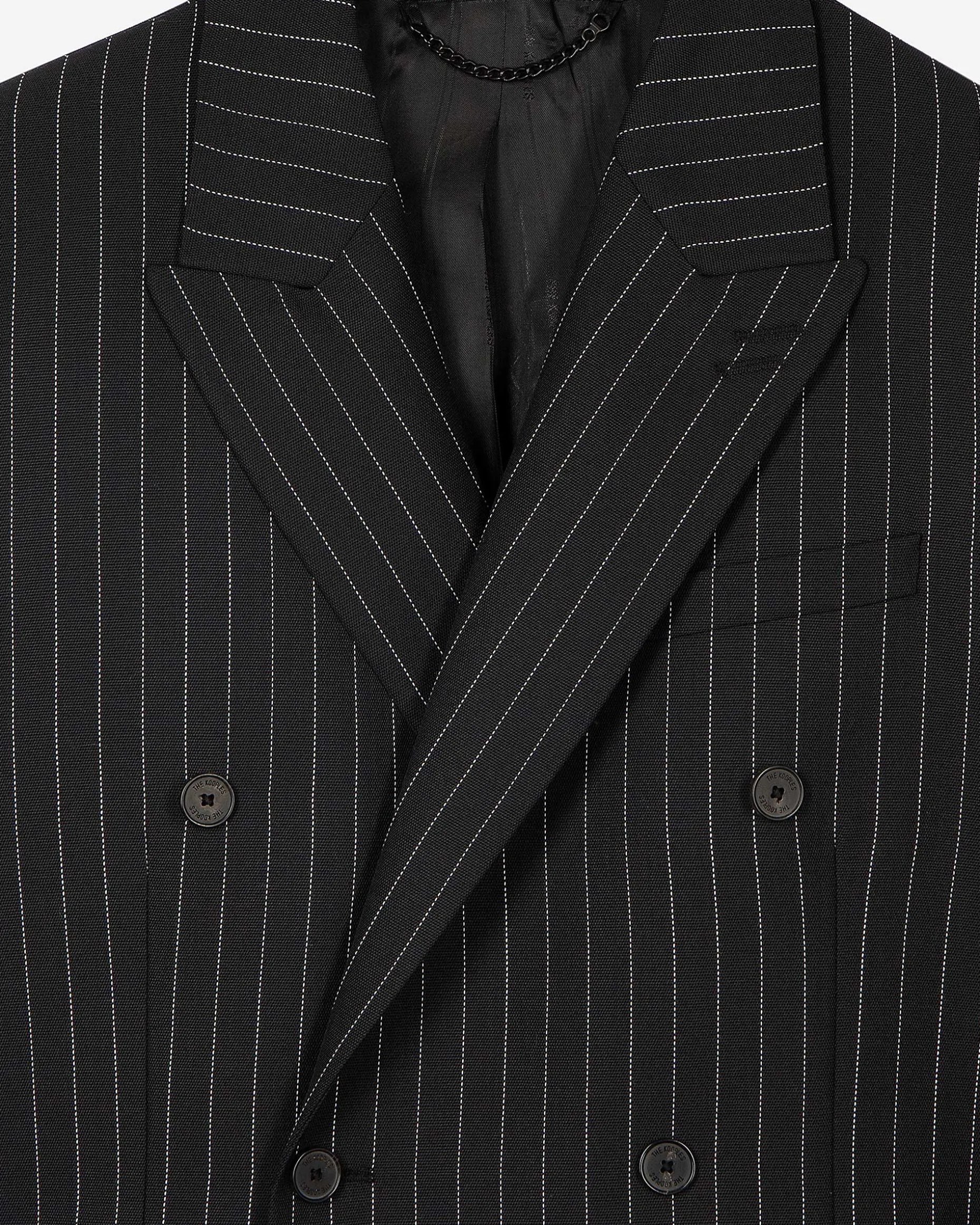 Veste à rayures croisée noire