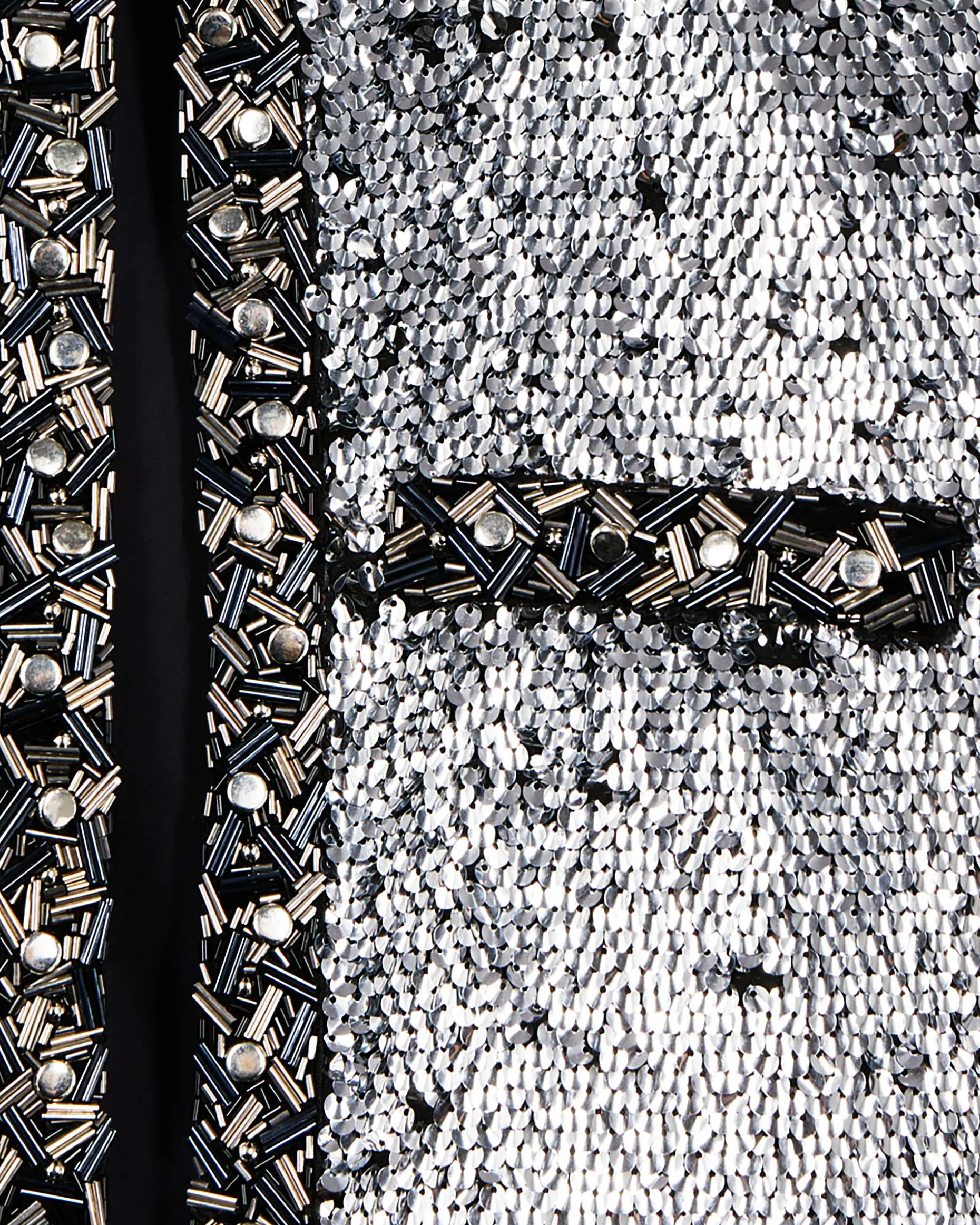 Veste à sequins et perles argentée