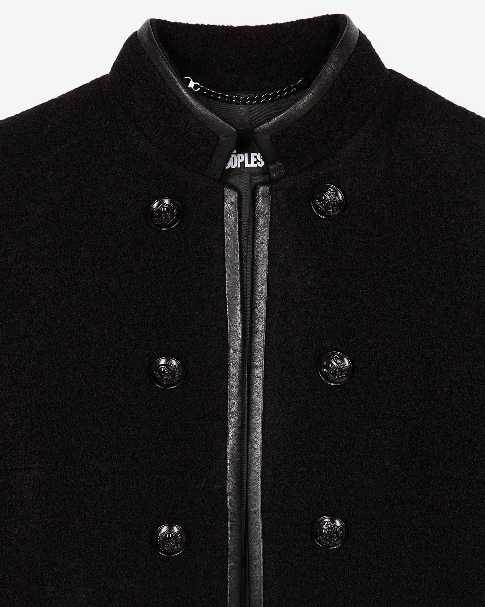 Veste style officier en laine noire