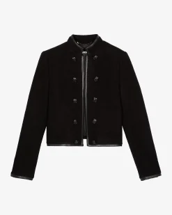 Veste style officier en laine noire