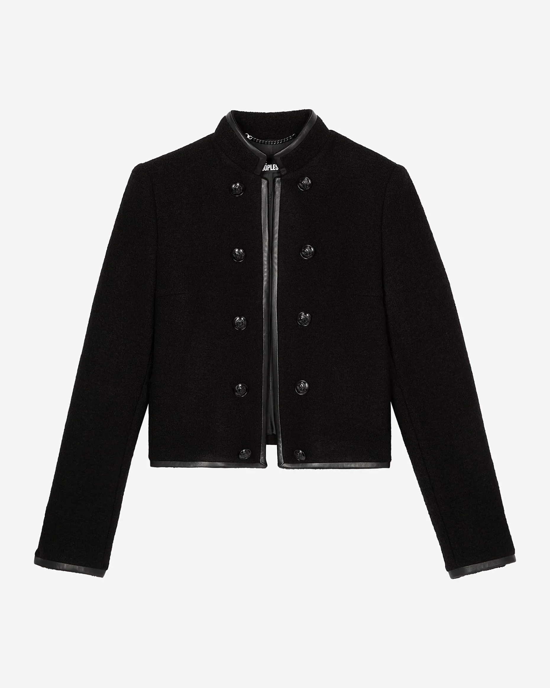 Veste style officier en laine noire