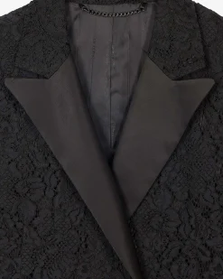 Veste tailleur en dentelle noire
